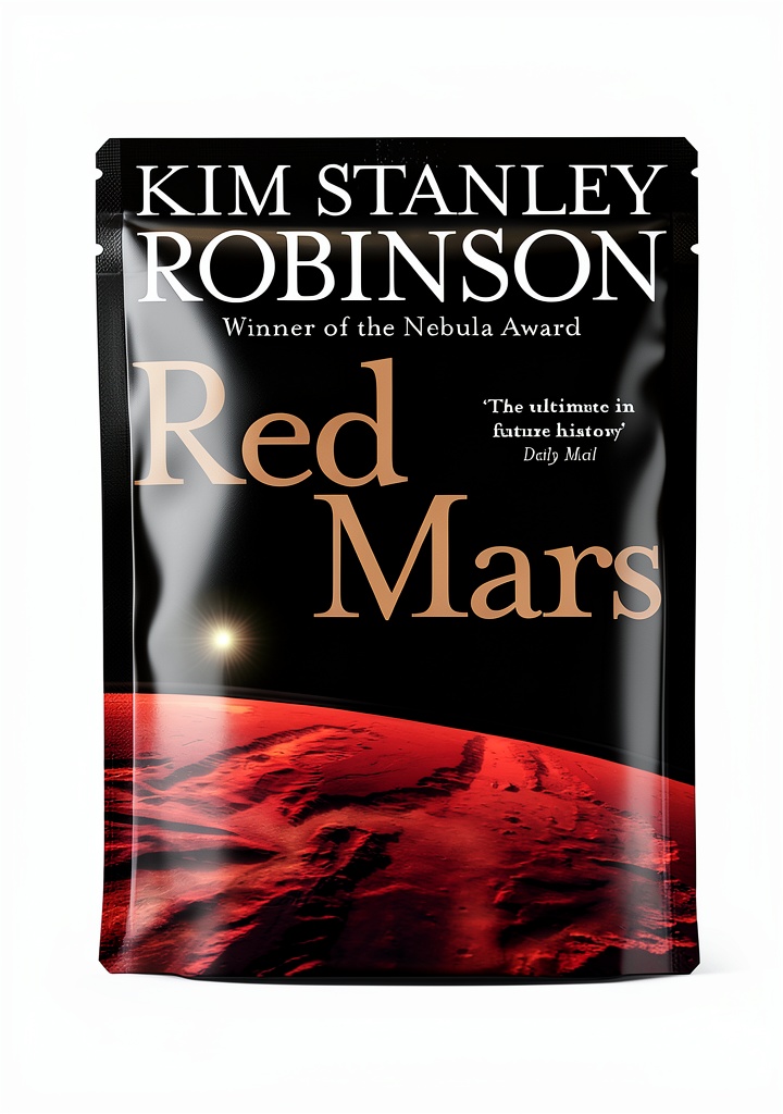 Reading Mars Trilogy Kindle edition on a coffee table