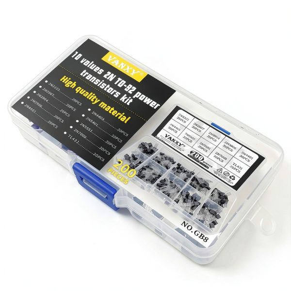 200PCS 10Values 2N2222 2N2907 2N3904 2N3906 2N4401 2N4403 2N5401 2N5551 2N7000 TL431 TL431A 2N2222A Power BJT Bipolar Junction Transistor Kits-5