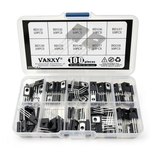 BD131 BD132 BD135 BD136 BD137 BD138 BD139 BD140 BD237 BD238 TO-126 Transistor Kits 10 Values*10pcs=100pcs Power Transistors for Circuit Design, Repair, Learning & Experiments-0