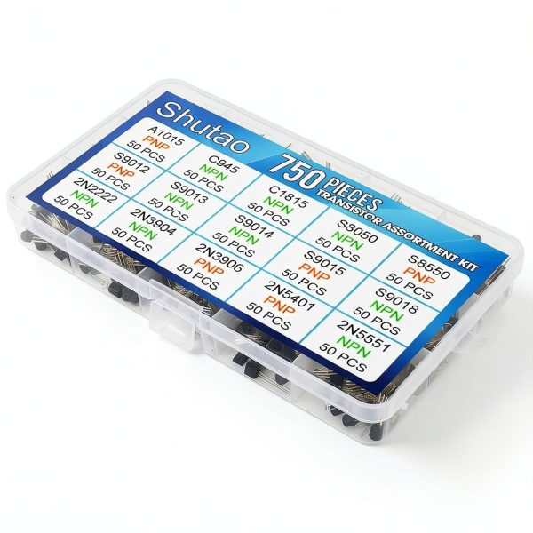 750pcs A1015 C945 C1815 S8050 S8550 S9012 S9013 S9014 S9015 S9018 2N2222 2N3904 2N3906 2N5401 2N5551 Transistor Type: PNP NPN-5