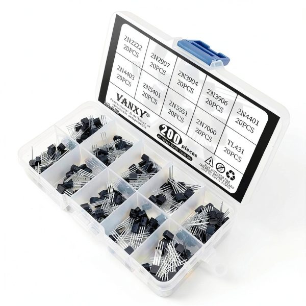 200PCS 10Values 2N2222 2N2907 2N3904 2N3906 2N4401 2N4403 2N5401 2N5551 2N7000 TL431 TL431A 2N2222A Power BJT Bipolar Junction Transistor Kits-3